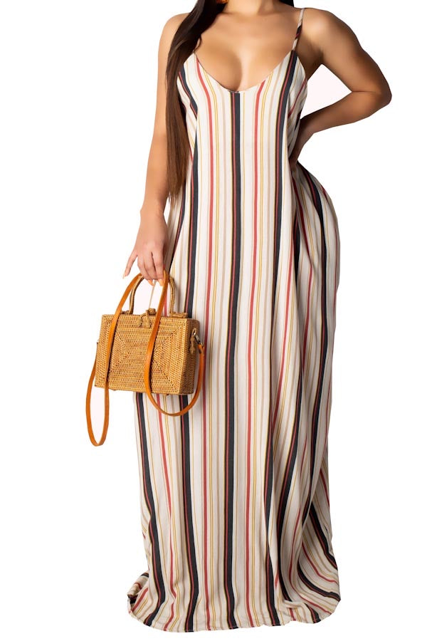 Brown Stripe Dress MISS LADI BOUTIQUE Brown Stripe Dress MISS LADI BOUTIQUE