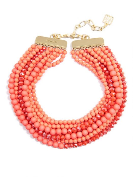 Matte And Crystal Beaded Collar Necklace