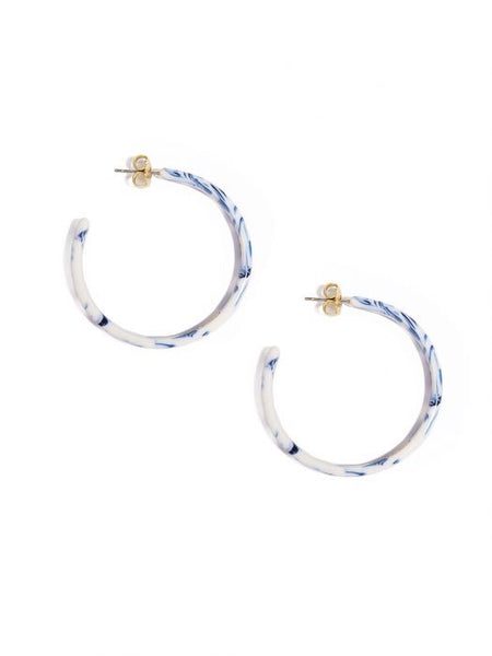 Porcelain Pattern Hoop Earrings