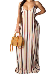 Brown Stripe Dress