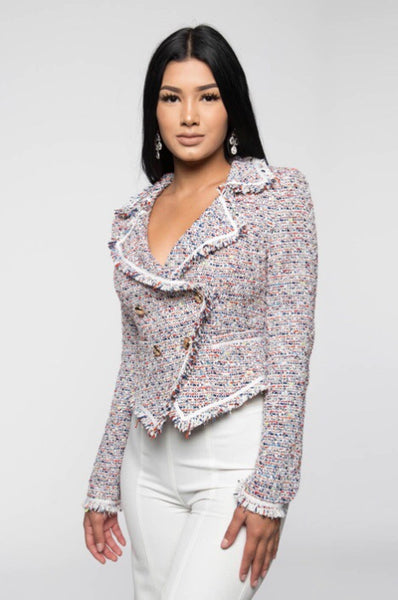 Multicolor Tweed Blazer